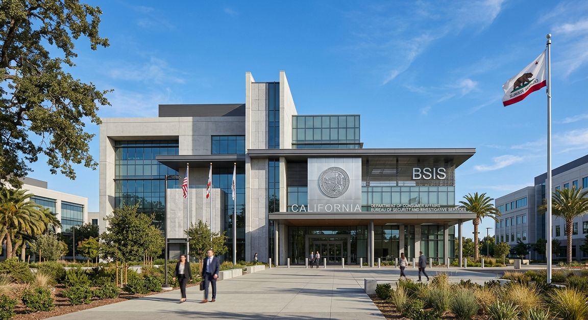 California government building representing BSIS Bureau of Security and Investigative Services